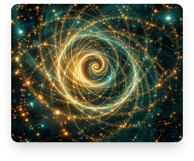 Golden fractal spiral in space